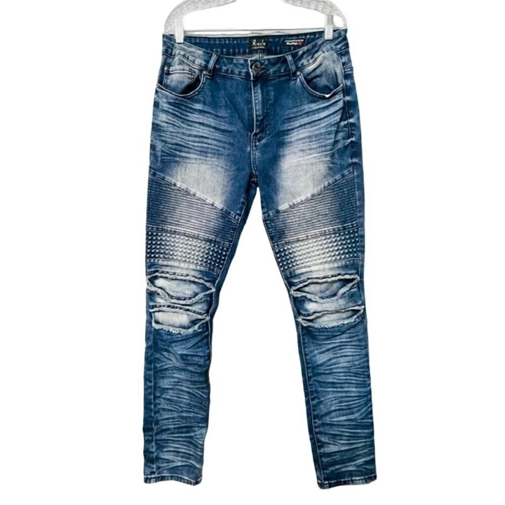 RSole Buckle y2k jeans moto skinny stretch 34 x 34